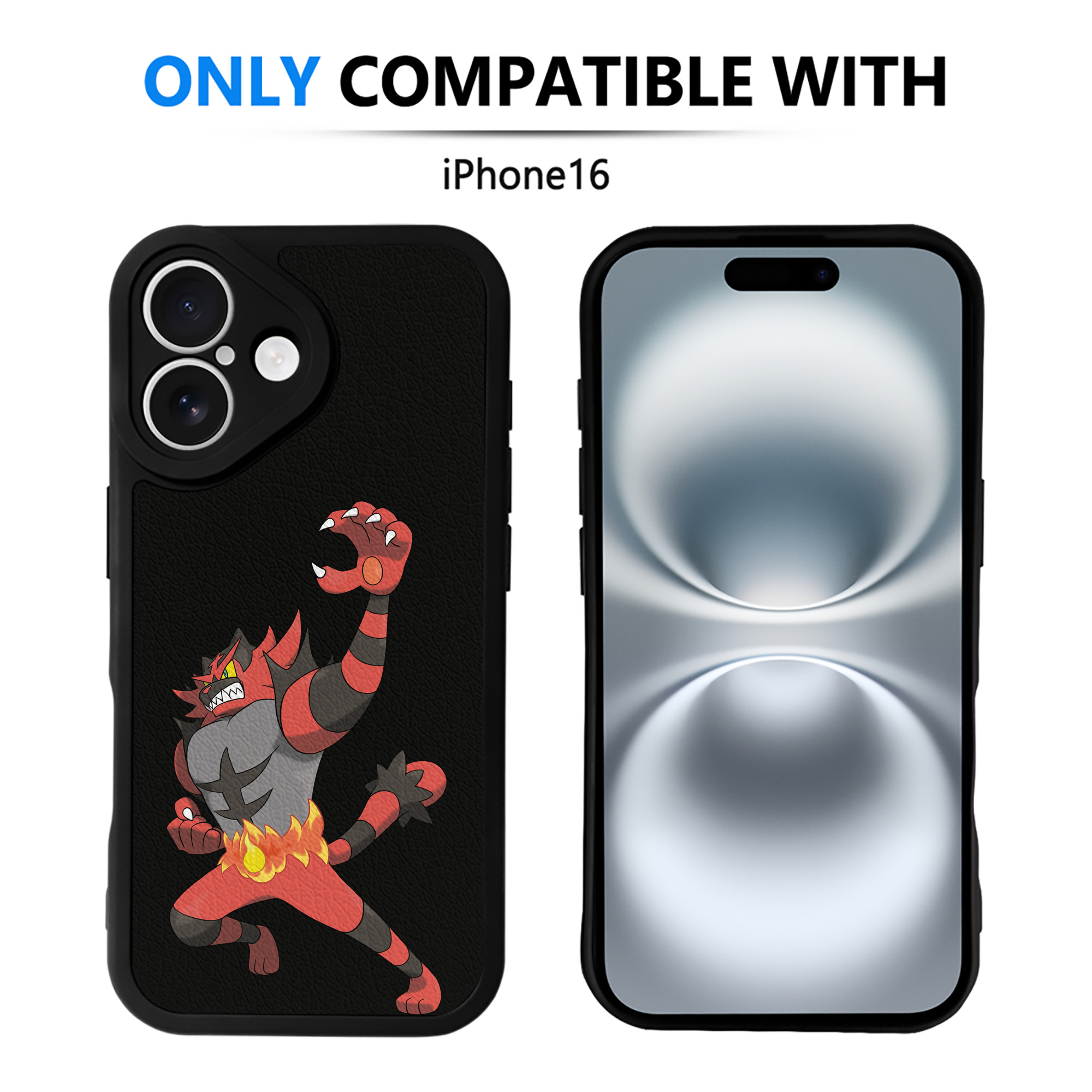 （画像用） ポケットモンスター Pokémon 【iPhone 16シリーズ対応】シリコンスマホケース（レザー調） 材質：シリコン